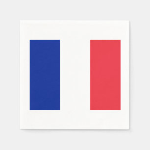 Serviettes en papier thème drapeau français pour f