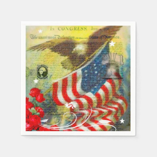 Serviettes En Papier Thème patriotique (Devant)