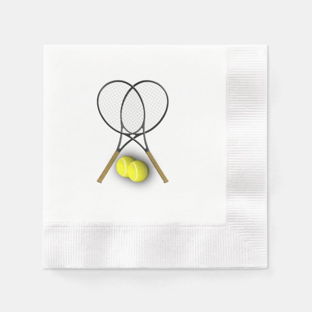 Serviettes En Papier Thème Sport Tennis (Devant)