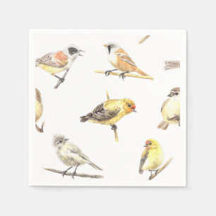 Serviettes En Papier Tit birds motif