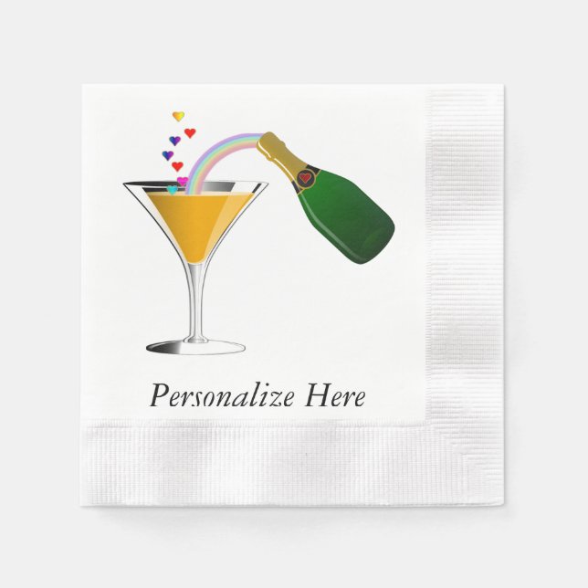 Serviettes En Papier Toast Champagne (Devant)