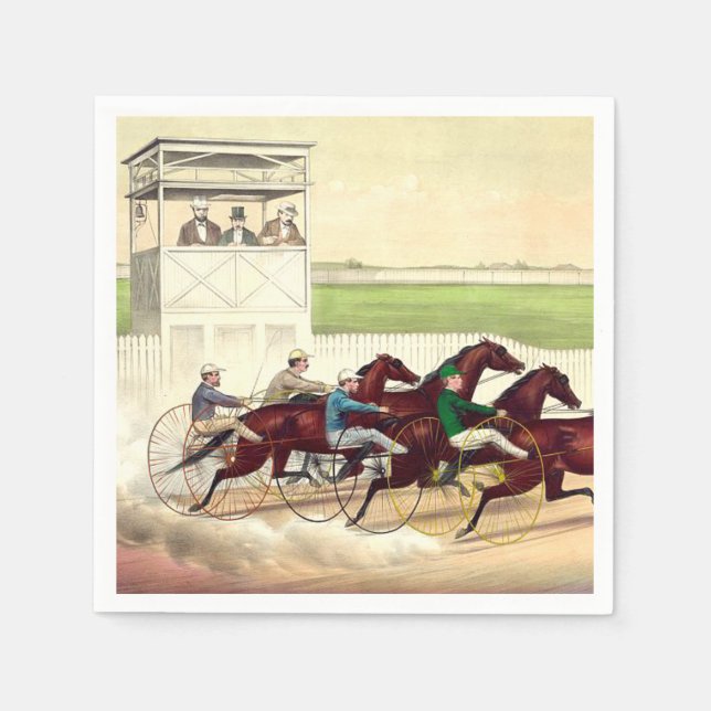 Serviettes En Papier TOP Horse Racing Life (Devant)