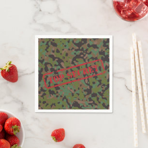 Serviettes En Papier Top Secret GI Camouflage Party Cocktails Napkins