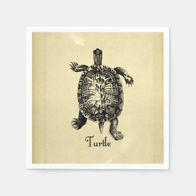 Serviettes En Papier TORTUE vintage (Devant)
