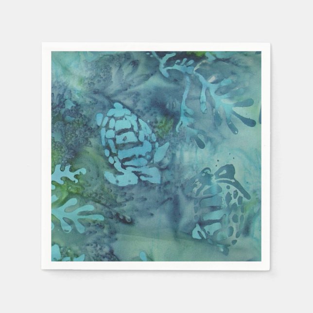 Serviettes En Papier Tortues marines Batik (Devant)