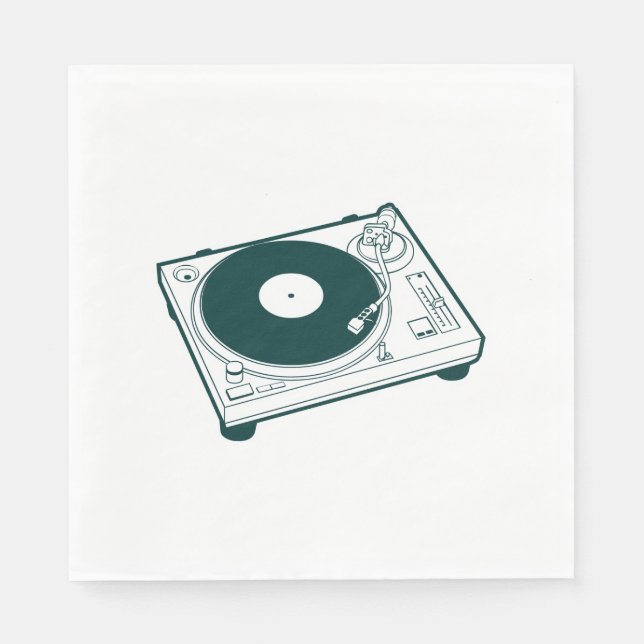 Serviettes En Papier Tourne-disque de cire de l'ancienne école (Vinyl) (Devant)