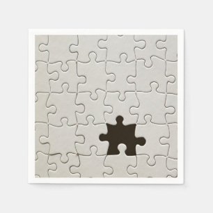 Serviettes En Papier Tu Me Complètes Romantique Puzzle Noir et Blanc