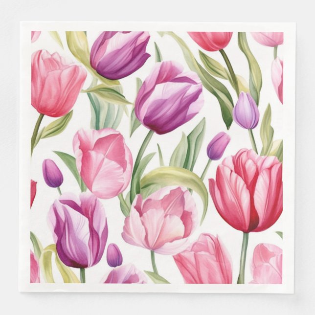 Serviettes en papier Tulipes (Devant)