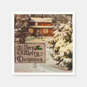 Serviettes En Papier Un hiver traditionnel classique de Noël très