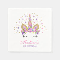 Unicorn Anniversaire de la fête Napkin Whimsical U