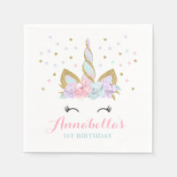 Unicorn Anniversaire de la fête Napkin Whimsical U