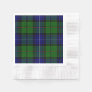 Serviettes En Papier Urquhart tartan bleu vert plaid
