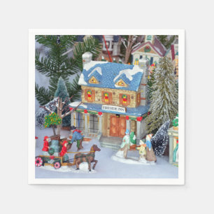 Serviettes En Papier Village de Noël miniature