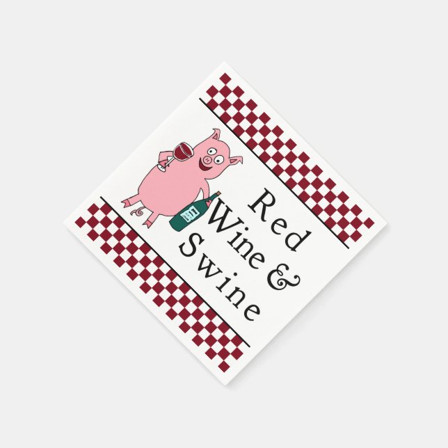 Serviettes En Papier Vin rouge et porc (Coin)