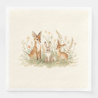 Serviettes en papier vintage boisées