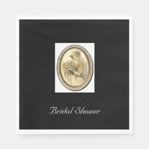 Serviettes En Papier Vintage mariage robe mariée Fête des mariées noire