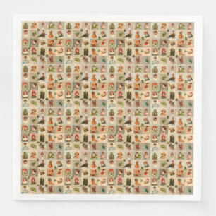 Serviettes En Papier Vintage Noël Dîner Papier Napkins