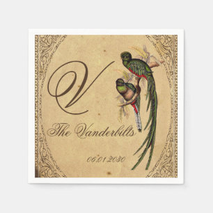 Serviettes En Papier Vintage Quetzal Bird Mariage Napkin