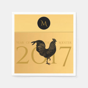 Serviettes En Papier Vintage Rooster Chinese New Year 2017 Papier N