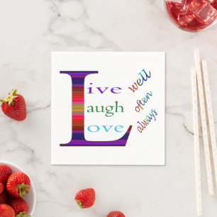 Serviettes En Papier Vis bien, Rires souvent, Amour toujours par STaylo