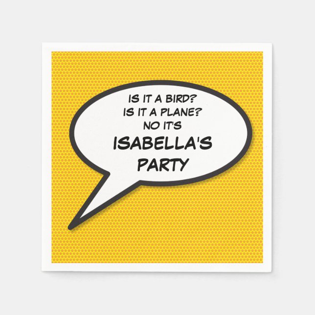 Serviettes En Papier Votre bulle de message amusante rétro bande dessin (Devant)