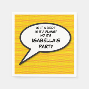 Serviettes En Papier Votre message bulle de discours Fun rétro bande de