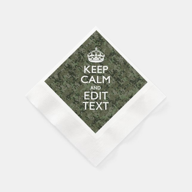 Serviettes En Papier Votre propre texte Camo numérique Woodland Gardez  (Coin)