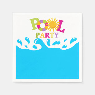 Serviettes En Papier Water Splash Girl Pool Party Anniversaire Papier N