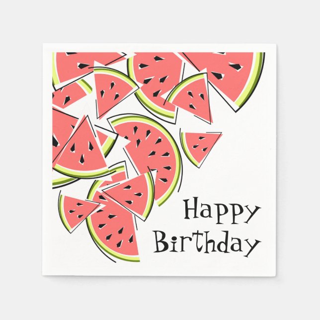 Serviettes En Papier Watermelon Happy Anniversaire papier serviettes (Devant)