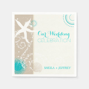 Serviettes En Papier Whimsical Starfish + Beach Sand Mariage
