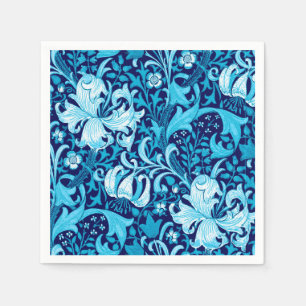 Serviettes En Papier William Morris Iris et Lily, Indigo Blue