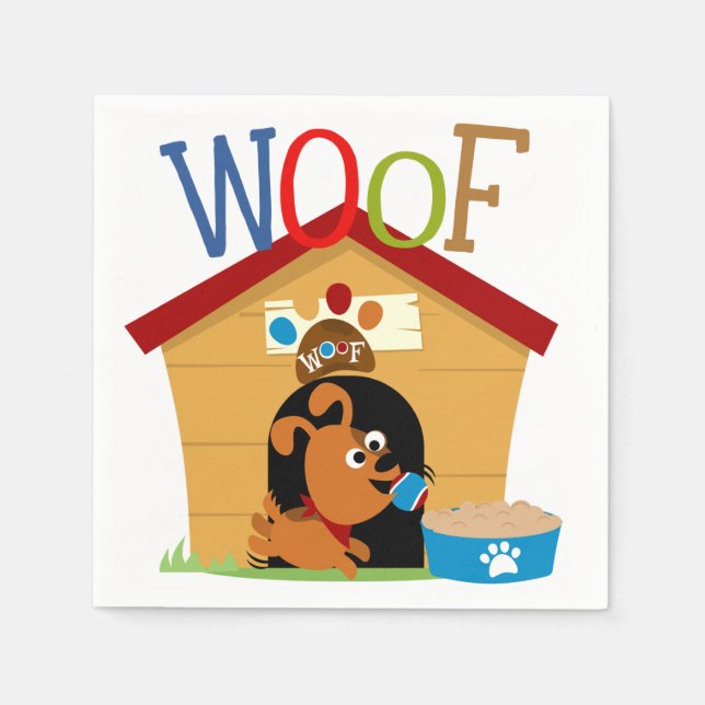Serviettes En Papier Woof Dog (Devant)