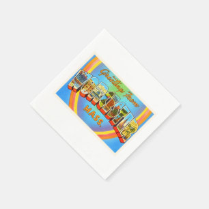 Serviettes En Papier Worcester Massachusetts MA Vintage voyage Souvenir