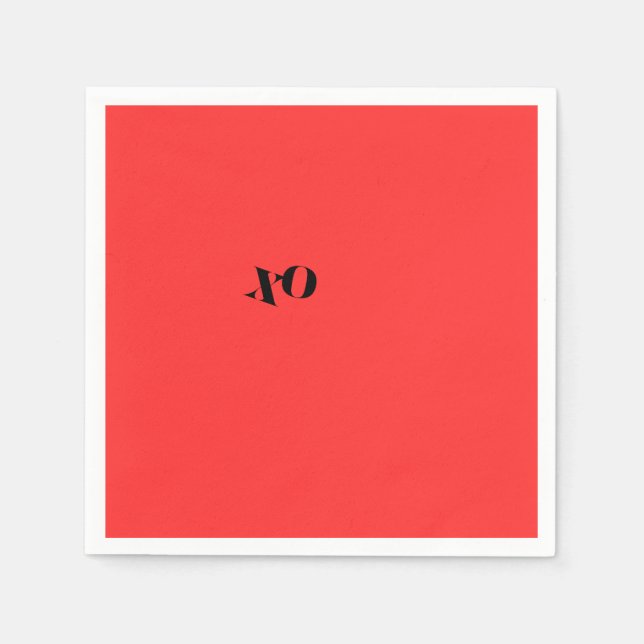 Serviettes en papier XO rouges (Devant)