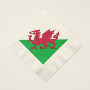 Serviettes En Papier Y Ddraig Goch : Drapeau gallois serviettes en ping