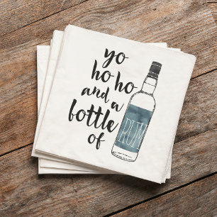 Serviettes En Papier Yo Ho Ho et une bouteille de rhum pirate