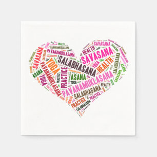 Serviettes En Papier Yoga coeur forme mots design
