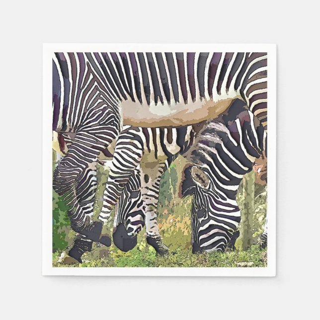 SERVIETTES EN PAPIER ZEBRAS (Devant)