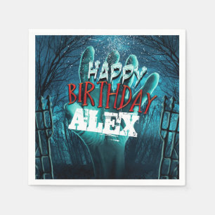 Serviettes En Papier Zombie Bonne fête d'anniversaire