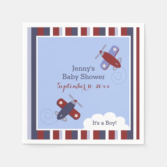 Serviettes En Papier Zoom le long de l'avion Customisé serviettes (Devant)