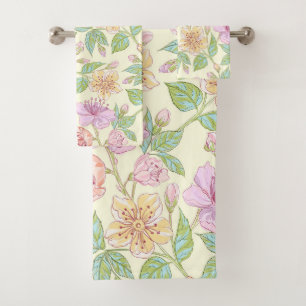 Serviettes florales en pastel vintages de Bath de