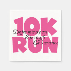 Serviettes Jetables 10K Run Sport Rose