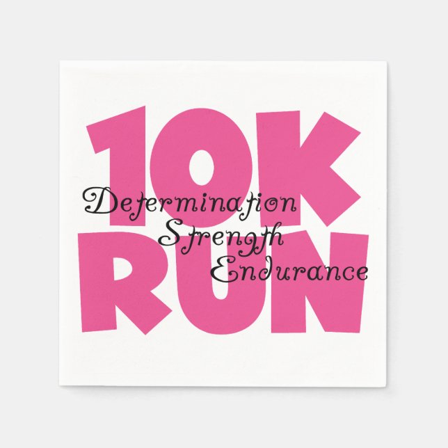 Serviettes Jetables 10K Run Sport Rose (Devant)