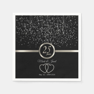 Serviettes Jetables 25e anniversaire d'argent Starlights