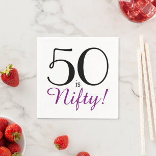 Serviettes Jetables 50, c'est Nifty ! 50e Anniversaire Papier de fête 