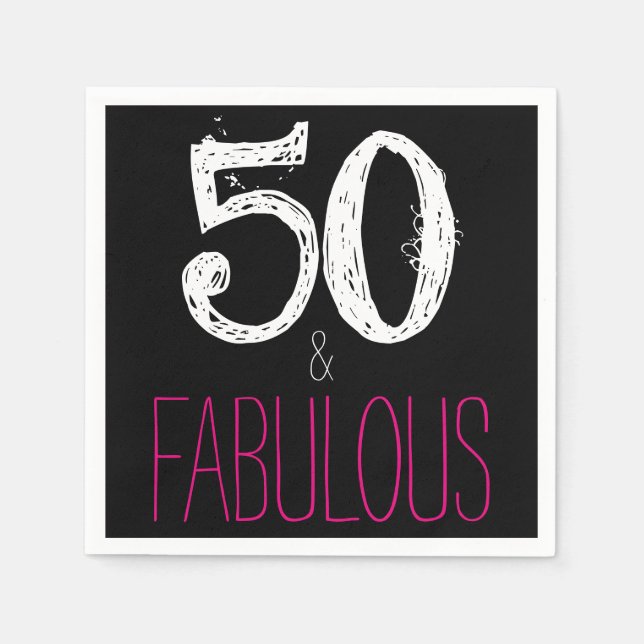 Serviettes Jetables 50 et fabuleux Anniversaire Papier de fête serviet (Devant)