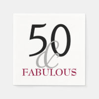 50 et fabuleux Anniversaire Papier de fête serviet