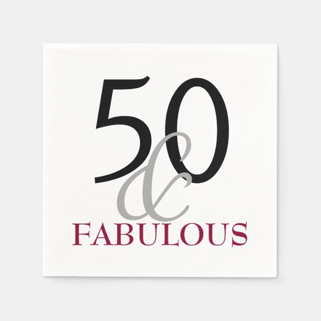 Serviettes Jetables 50 et fabuleux Anniversaire Papier de fête serviet (Devant)