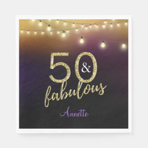 Serviettes Jetables 50 et or fabuleux tient le premier rôle la fête
