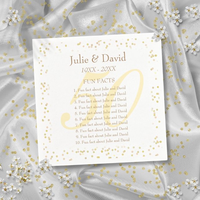 Serviettes Jetables 50e anniversaire du Mariage Faits amusants (50th Wedding Anniversary Fun Facts Paper Napkins)